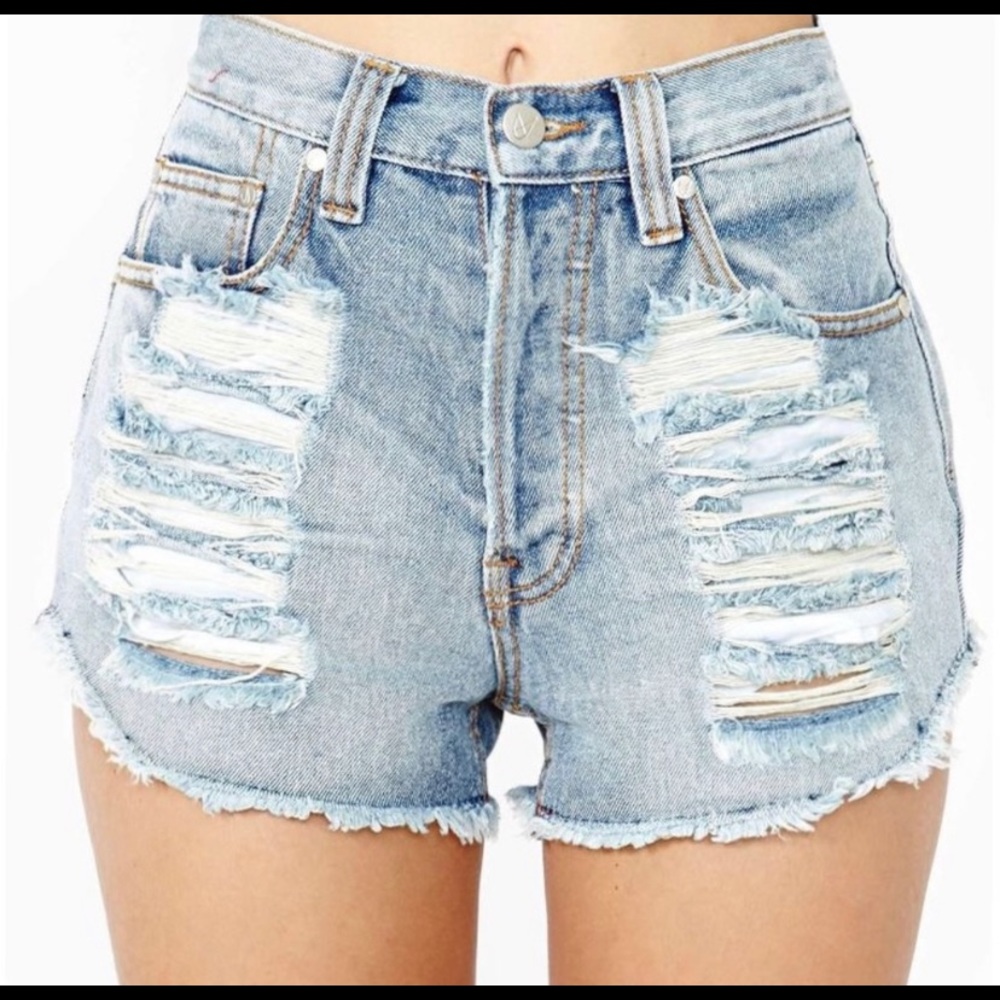 MINKPINK Slasher denim shorts